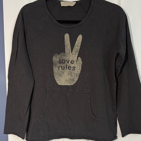Zara Tops - Zara Black Long Sleeve with Peace Graphic